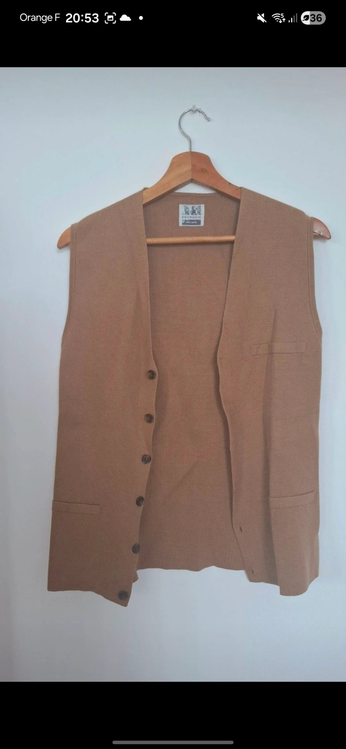 🤎 Gilet sem manga camelo em malha fina – tamanho P – novo nunca usado – photo 3